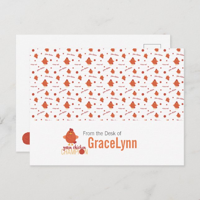 Postal Postcarta de campeón de pollos rojos y Naranjas (Anverso / Reverso)