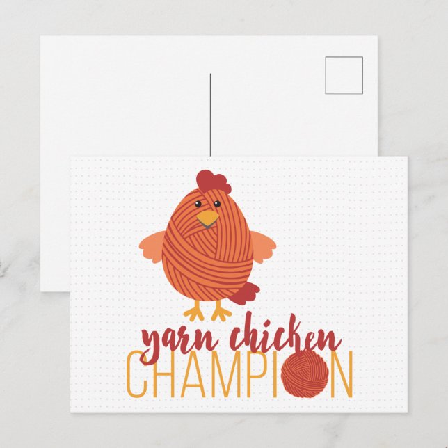 Postal Postcarta de campeón de pollos rojos y Naranjas (Anverso / Reverso)