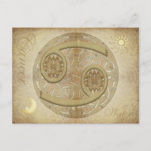 Postal Postcarta de cáncer de Rótulo zodiaco