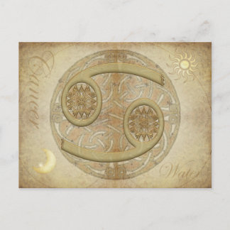 Postal Postcarta de cáncer de Rótulo zodiaco