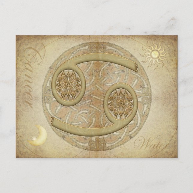 Postal Postcarta de cáncer de Rótulo zodiaco (Anverso)
