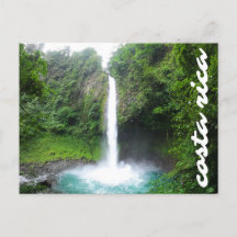 Postcarta de catarata tropical azul de Costa Rica