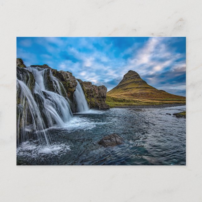 Postal Postcarta de cataratas de Islandia (Anverso)