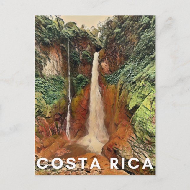Postal Postcarta de cataratas tropicales de Costa Rica (Anverso)