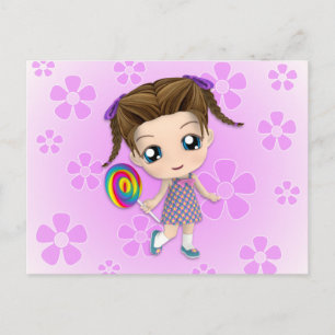 Postal Postcarta de Chica Chibi