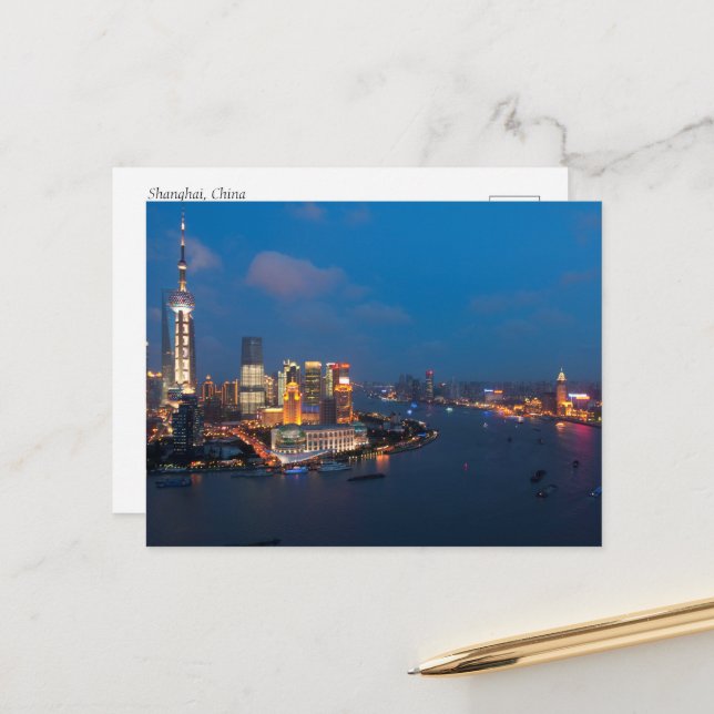 Postal Postcarta de China de Shanghai (Anverso/Reverso In Situ)