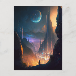 Postal Postcarta de ciencia ficción Ciudad futurista