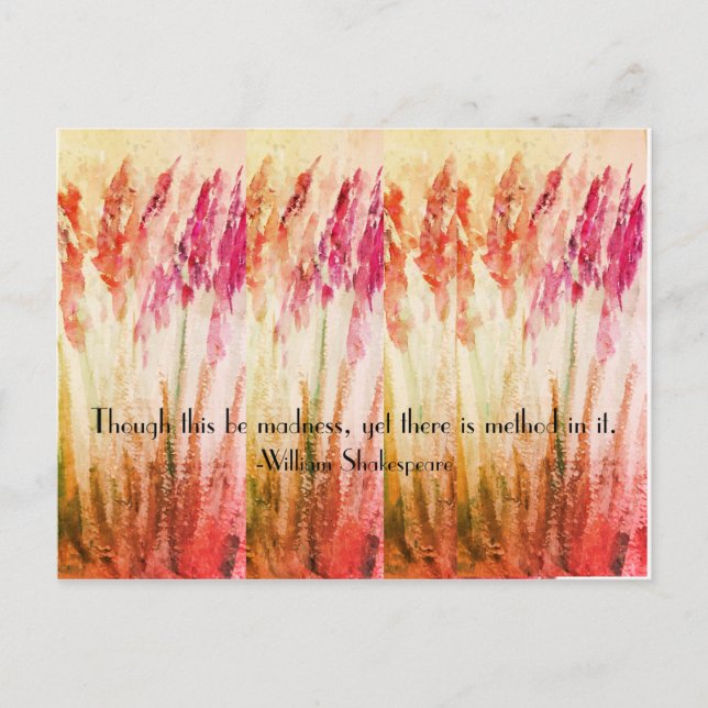 Postal Postcarta de cita de la locura de Shakespeare (Anverso)