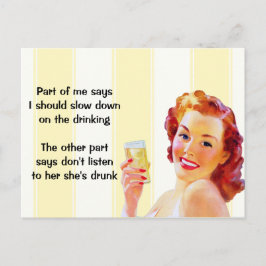 Postal Postcarta de cita divertida de Retro Housewife