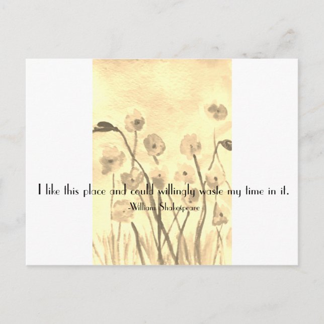 Postal Postcarta de cita divertida de Shakespeare (Anverso)