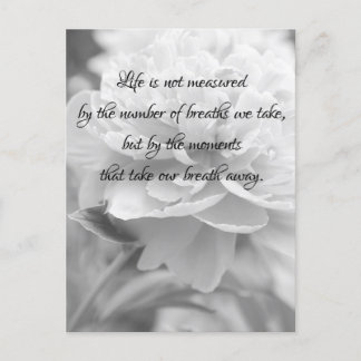 Postal Postcarta de citas de Fluffy Peony Life