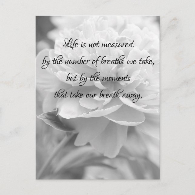 Postal Postcarta de citas de Fluffy Peony Life (Anverso)