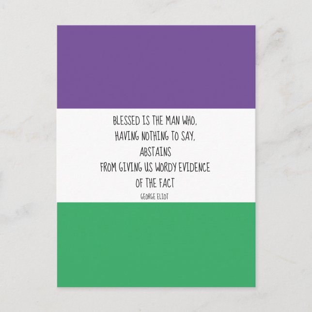 Postal Postcarta de citas de George Eliot (Anverso)