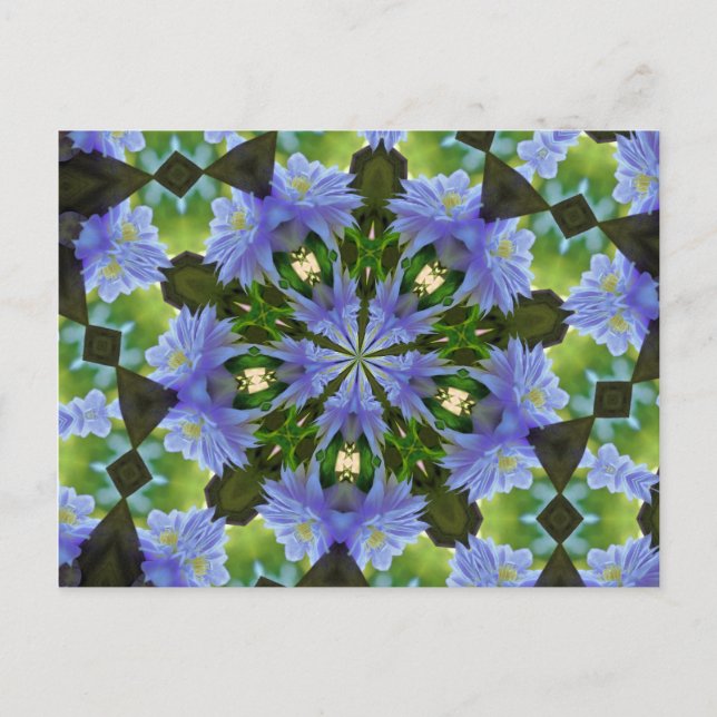 Postal Postcarta de Clematis Flower Kaleidoscope (Anverso)