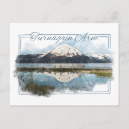 Postal Postcarta de color de agua de volante Arm Alaskan