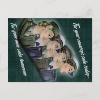 Postal Postcarta de contratación de la Segunda Guerra Mun