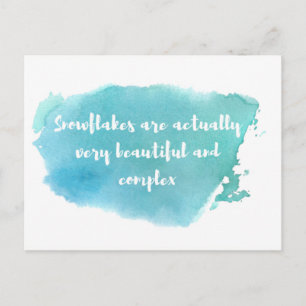 Postal Postcarta de copo de nieve liberal