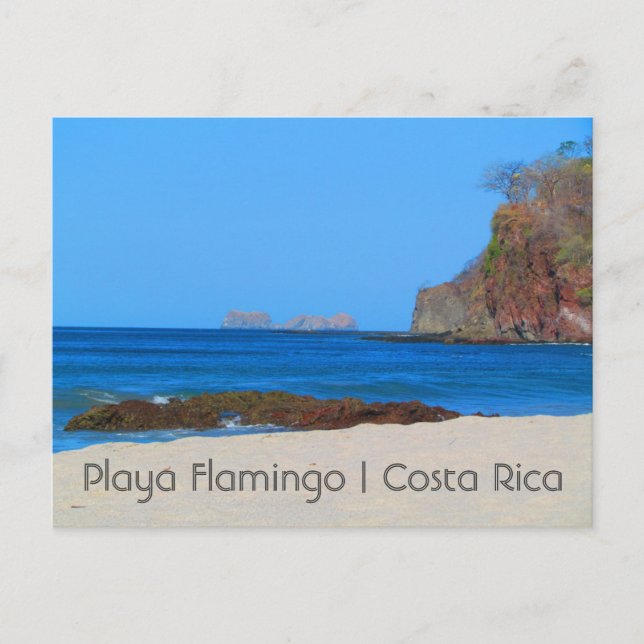 Postal Postcarta de Costa Rica Playa Flamingo (Anverso)