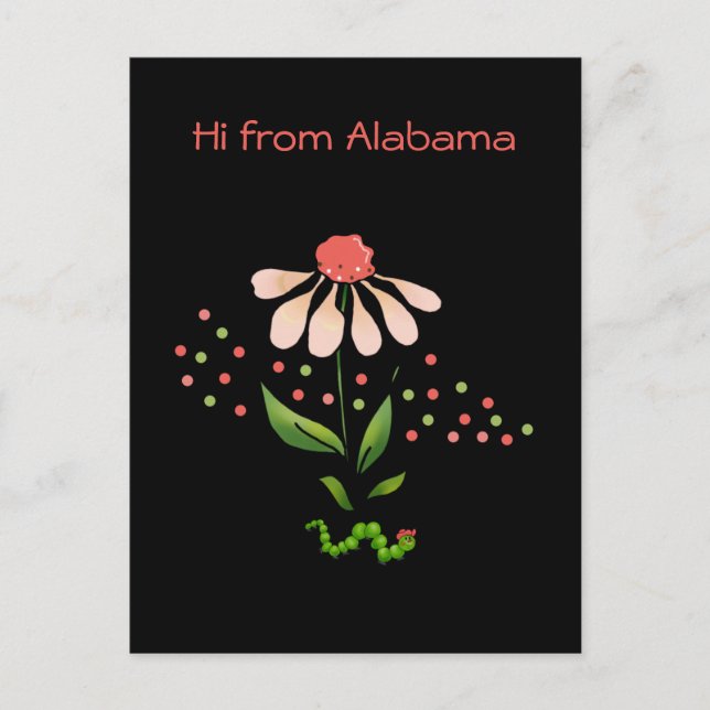 Postal Postcarta de Cute Alabama Daisy (Anverso)