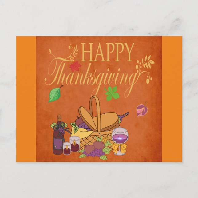 Postal Postcarta de decoración de otoño (Anverso)