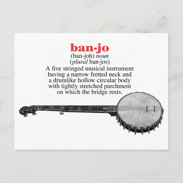 Postal Postcarta de definición de banjo (Anverso)
