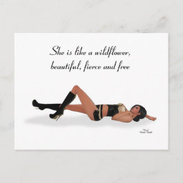 Postal Postcarta de descanso de Sexy Brunette Pinup Chica