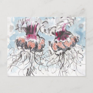 Postal Postcarta de detalles de Cephea Jellyfish