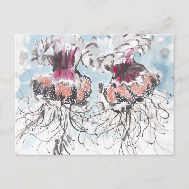 Postal Postcarta de detalles de Cephea Jellyfish (Anverso)