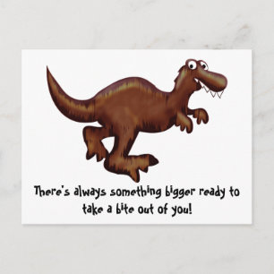 Postal Postcarta de dinosaurio en ejecución