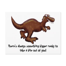 Postcarta de dinosaurio en ejecución