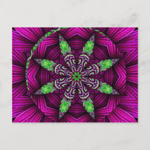 Postal Postcarta de diseño de Mandala floral Kaleidoscópi