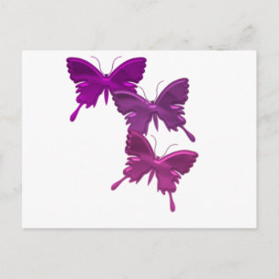 Postal Postcarta de diseño de mariposa púrpura