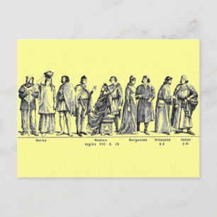 Postal Postcarta de disfraces históricos