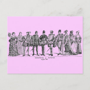 Postal Postcarta de disfraces históricos