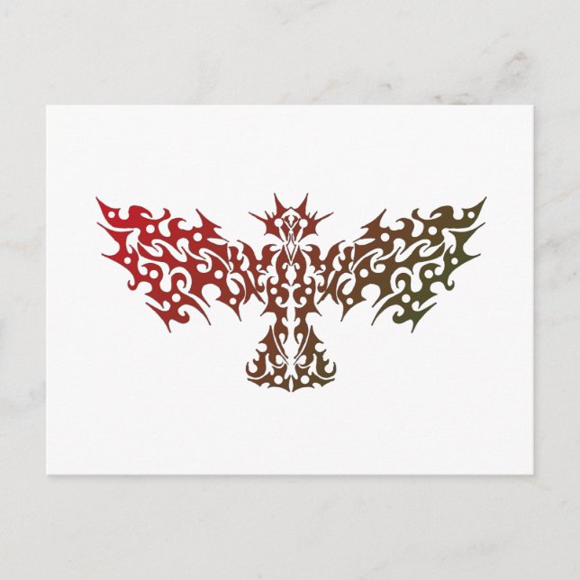 Postal Postcarta de Dragon Bird Tribal Tattoo (Anverso)