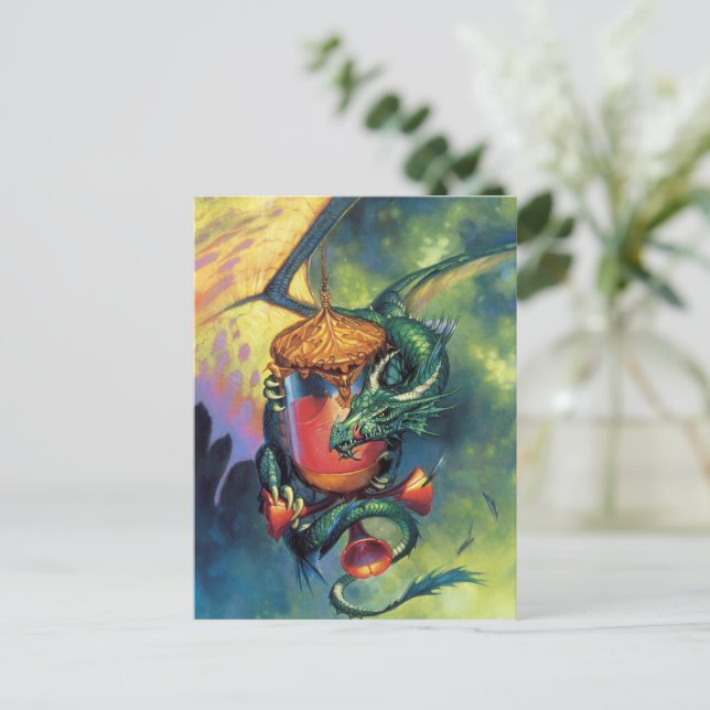 Postal Postcarta de Dragon en Sangre | Ilustracion Fierce (Anverso de pie)