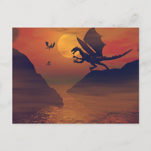 Postal Postcarta de Dragon Sunset (Anverso)