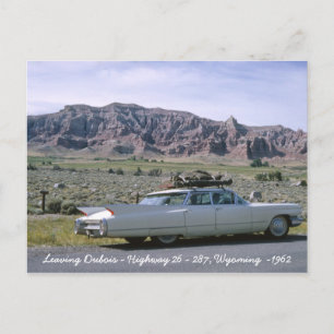 Postal Postcarta de Dubois Wyoming Antiguo Cadillac Blanc