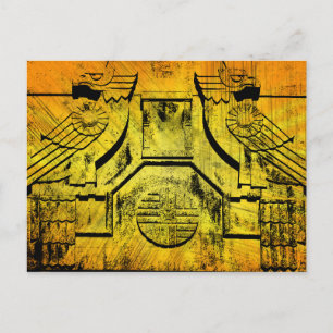 Postal Postcarta de escultura de piedra águila Art Deco