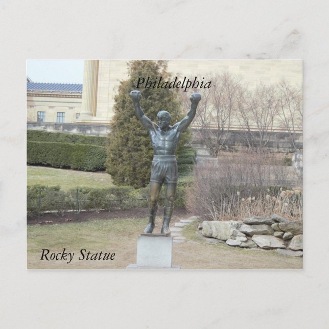 Postal Postcarta de estatua rocosa de Filadelfia (Anverso)