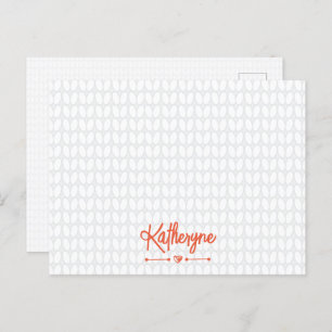 Postal Postcarta de estiramiento de Knit personalizada po