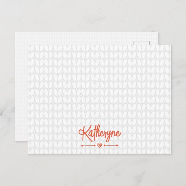 Postal Postcarta de estiramiento de Knit personalizada po (Anverso / Reverso)