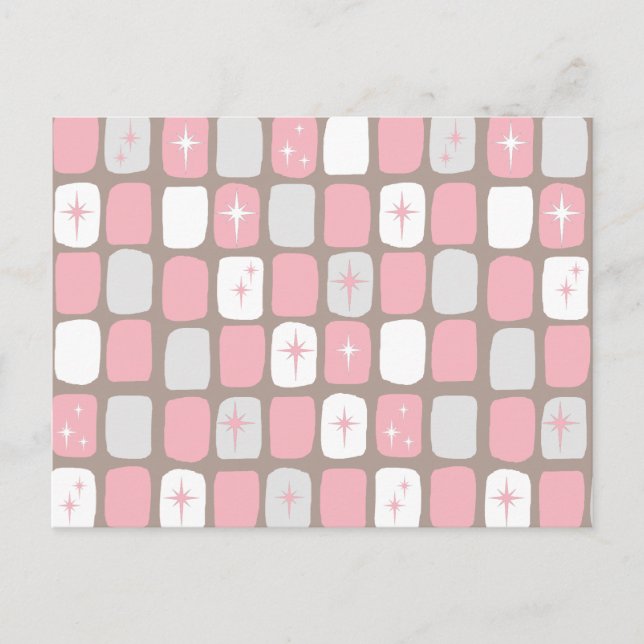 Postal Postcarta de estrenos rosa retro (Anverso)