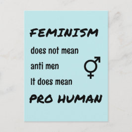 Postal Postcarta de feminismo pro slogan humano