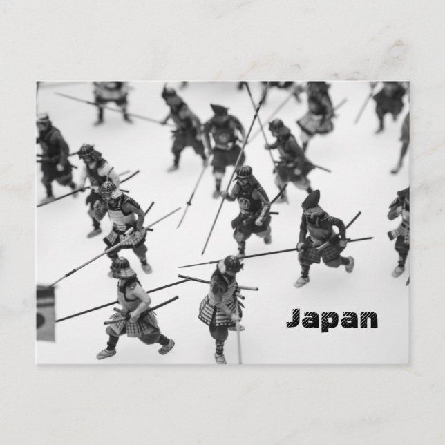 Postal Postcarta de figuras de samurai japonesas (Anverso)