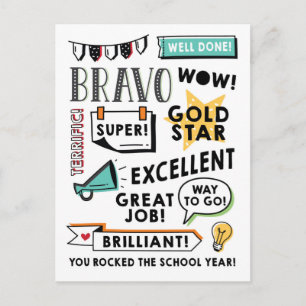 Postal Postcarta de fin de año de aprendizaje a distancia