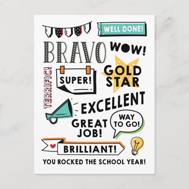 Postal Postcarta de fin de año de aprendizaje a distancia (Anverso)