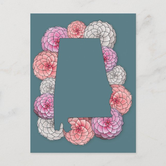 Postal Postcarta de flores del estado de Alabama (Anverso)