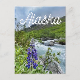 Postal Postcarta de flores del río Alaska