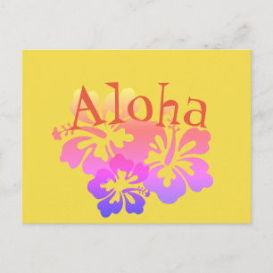 Postal Postcarta de flores tropicales de Aloha
